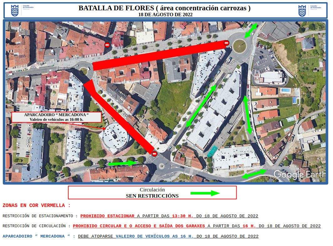 Zona de concentración de carrozas da Batalla de Flores