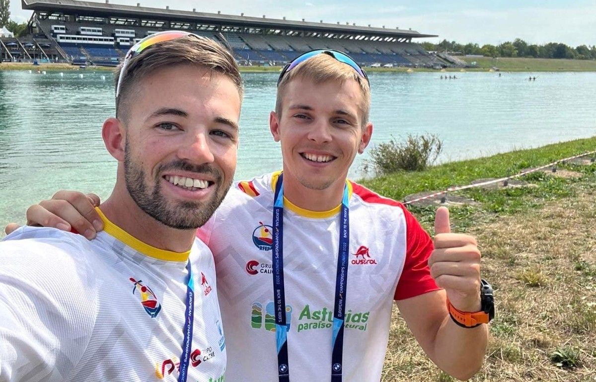 Joan Antoni Moreno e Adrián Sieiro, no Campionato de Europa Sprint en Munich