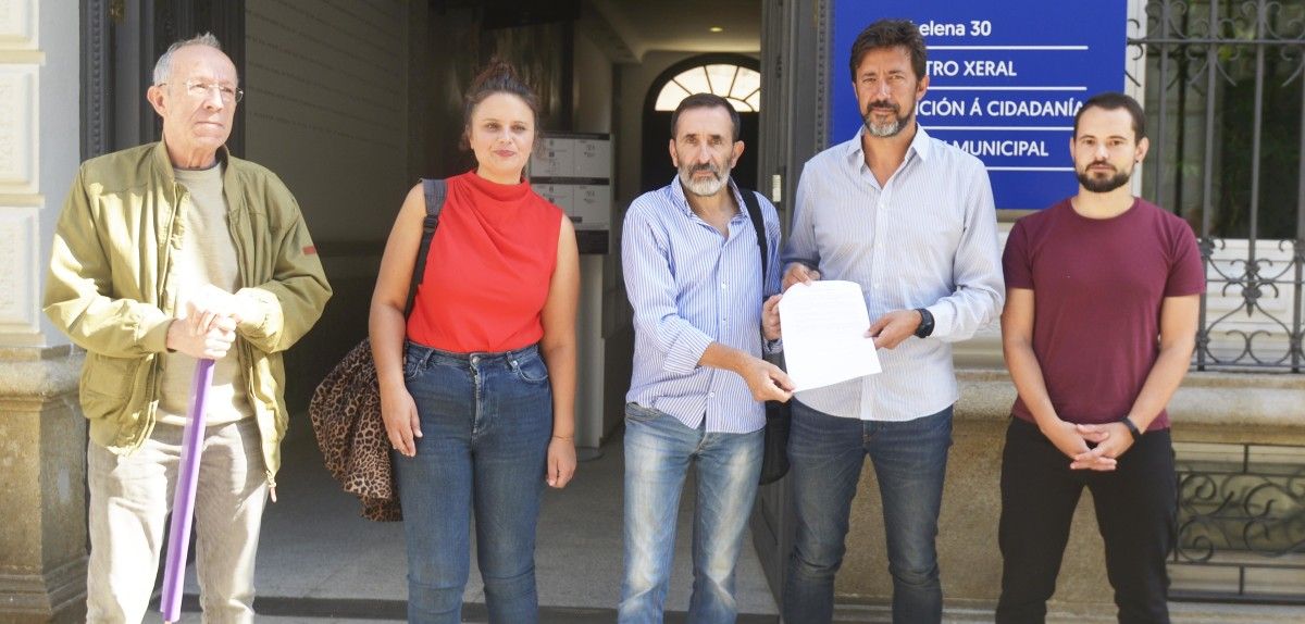 Membros de Galicia En Común, Unidas Podemos Galicia e Galicia, Mellor Sen Touradas ás portas do Concello de Pontevedra