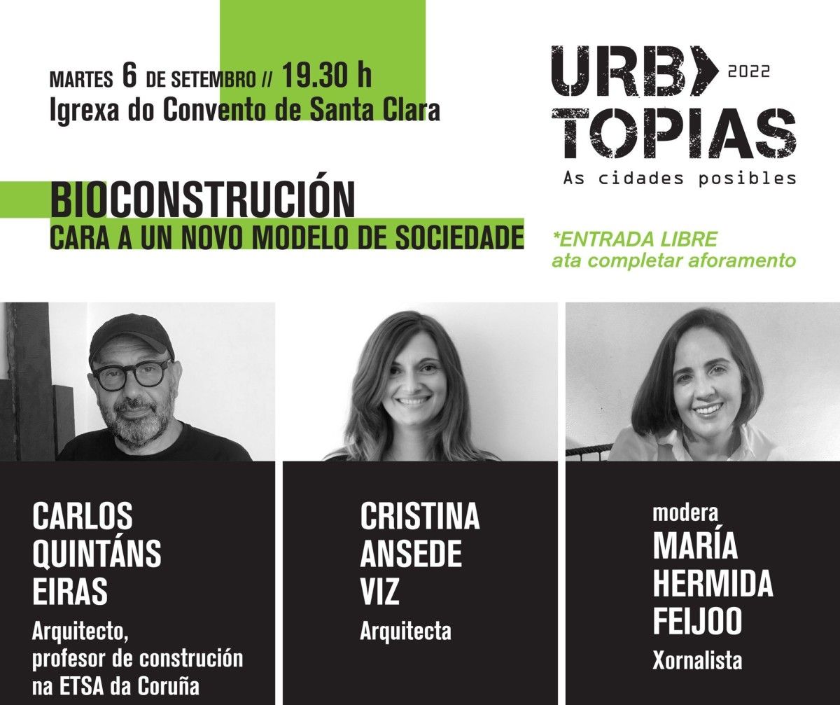 Jornada del martes 6 con los arquitectos Carlos Quintáns y Cristina Ansede, moderados por María Hermida