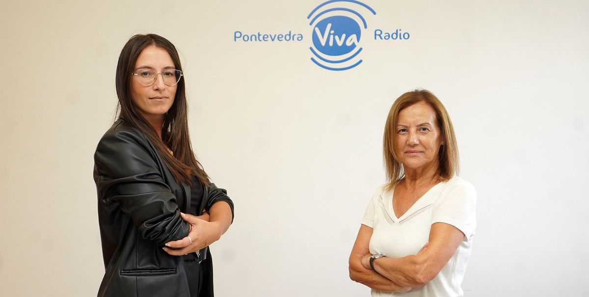 Pilar Canda e Carmen Abeledo, responsable de comunicación e presidenta de la AECC Pontevedra