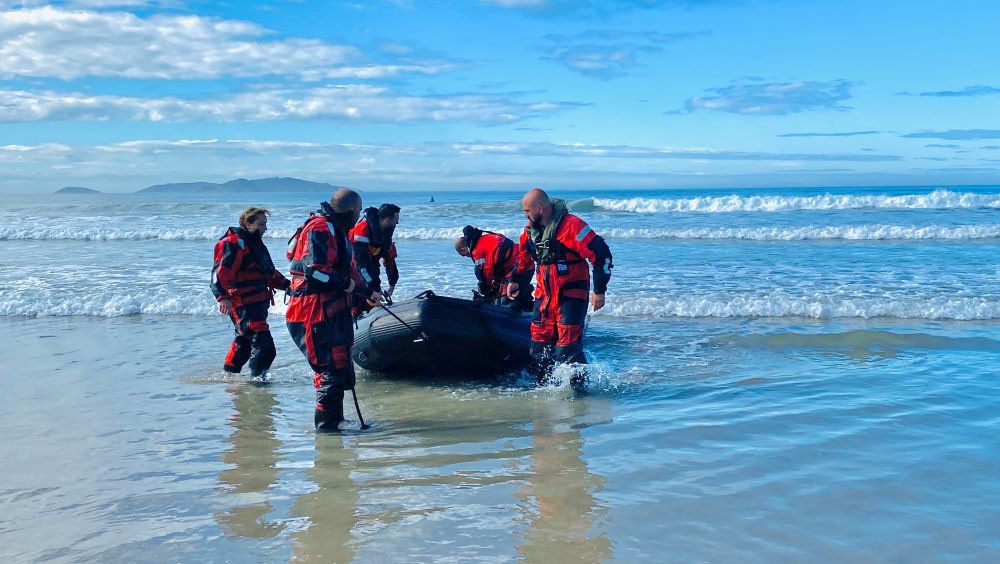 Adestramento en O Grove de los militares de la Campaña Antártica