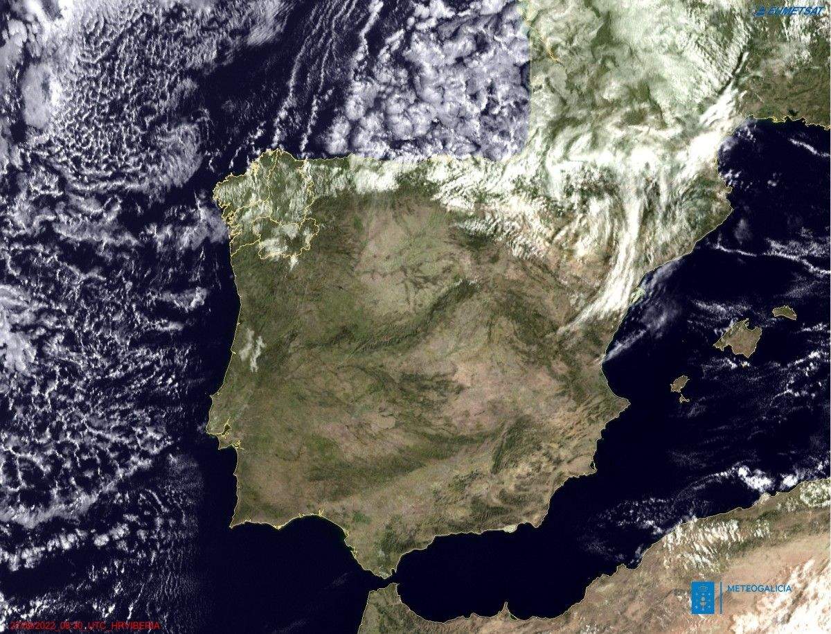 Imaxe de satélite de Meteogalicia durante este martes 27 de setembro de 2022