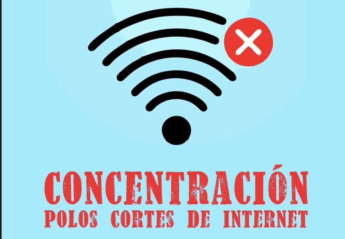 Cartel de la concentración convocada en Barro por los problemas de conexión a internet