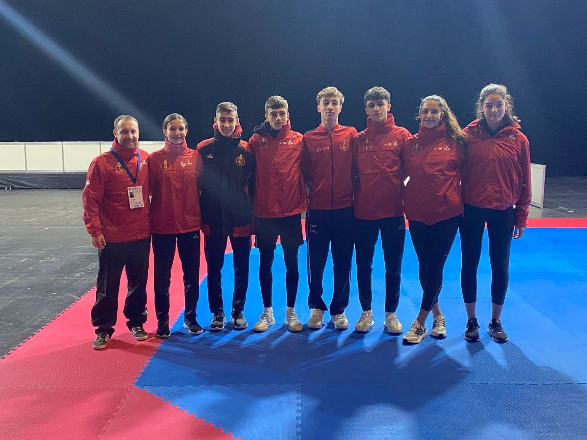 Taekwondistas gallegos que participan en el europeo júnior de pesos olímpicos en Riga