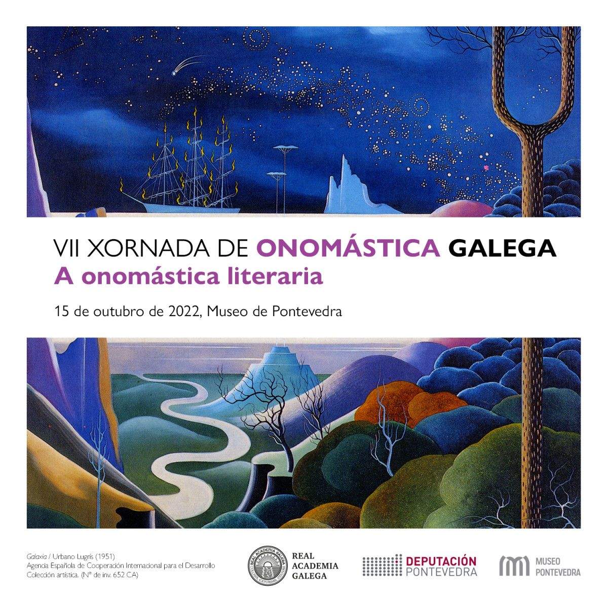 Cartel da VII Xornada de Onomástica Galega