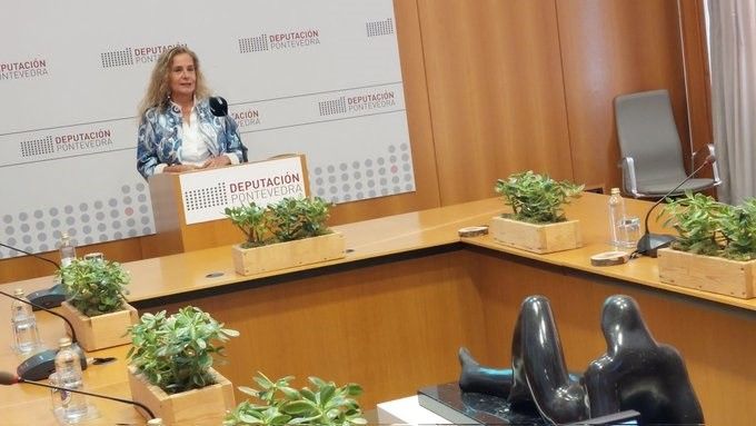 Comparecencia de la presidenta de la Deputación, Carmela Silva, antes de la Xunta de Goberno