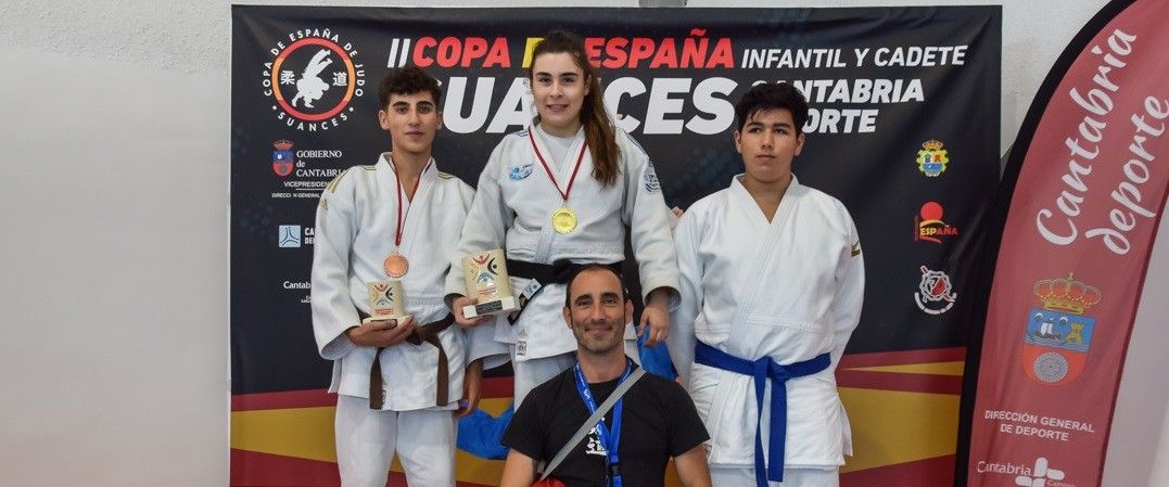 Judokas del Judo Club Pontevedra que participaron en la Copa de España de categoría cadete