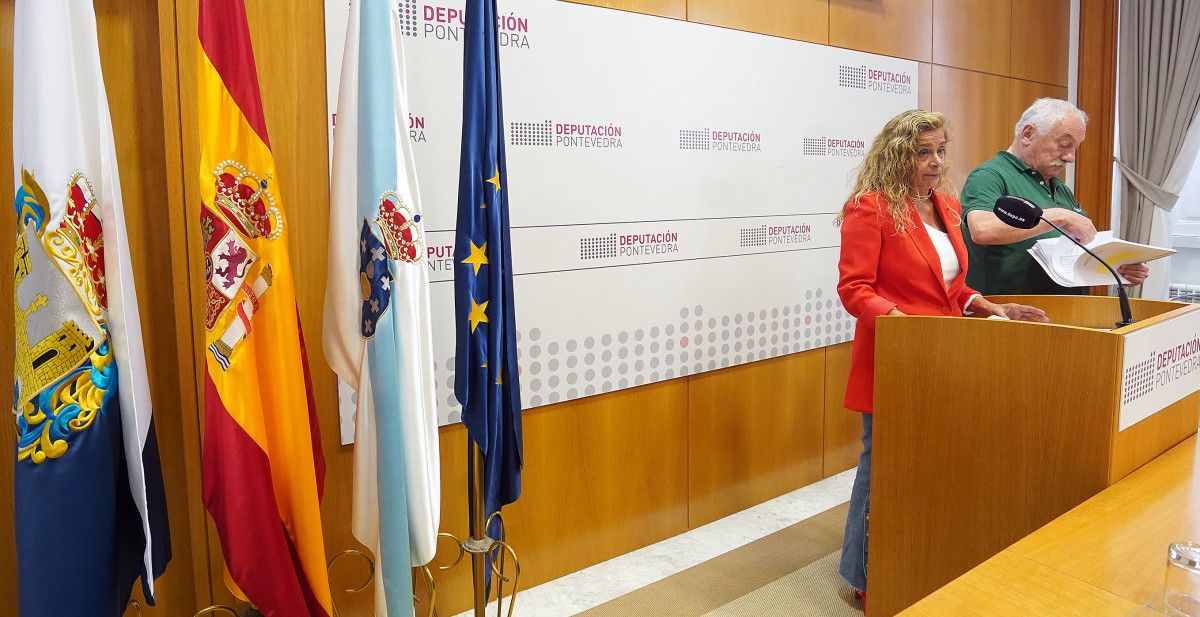 Carmela Silva e César Mosquera, cando presentaron os orzamentos da Deputación para 2023
