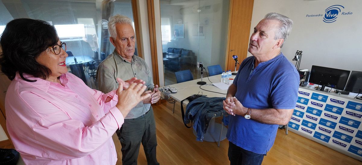 Catalina González, Nito Sobral y Luis Poceiro en el podcast de PontevedraViva Radio, 'Conversas na Ferrería'