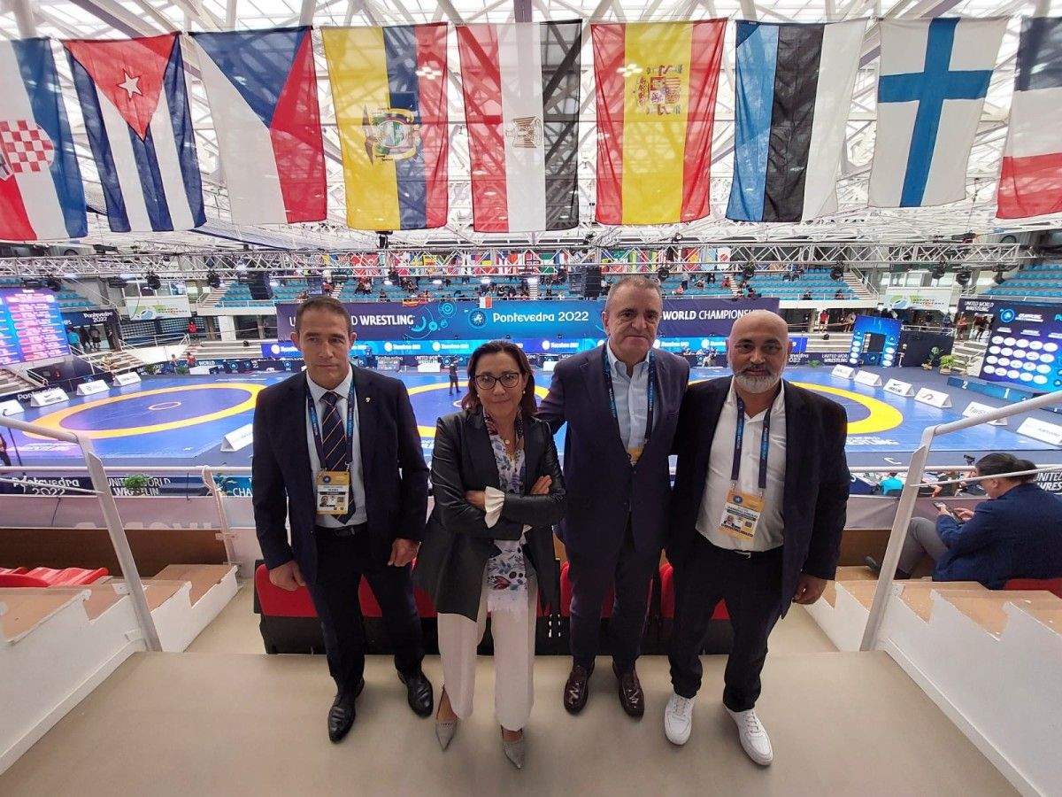 Visita do presidente do Consejo Superior de Deportes, Jose Manuel Franco, a Pontevedra polos mundiais de loita