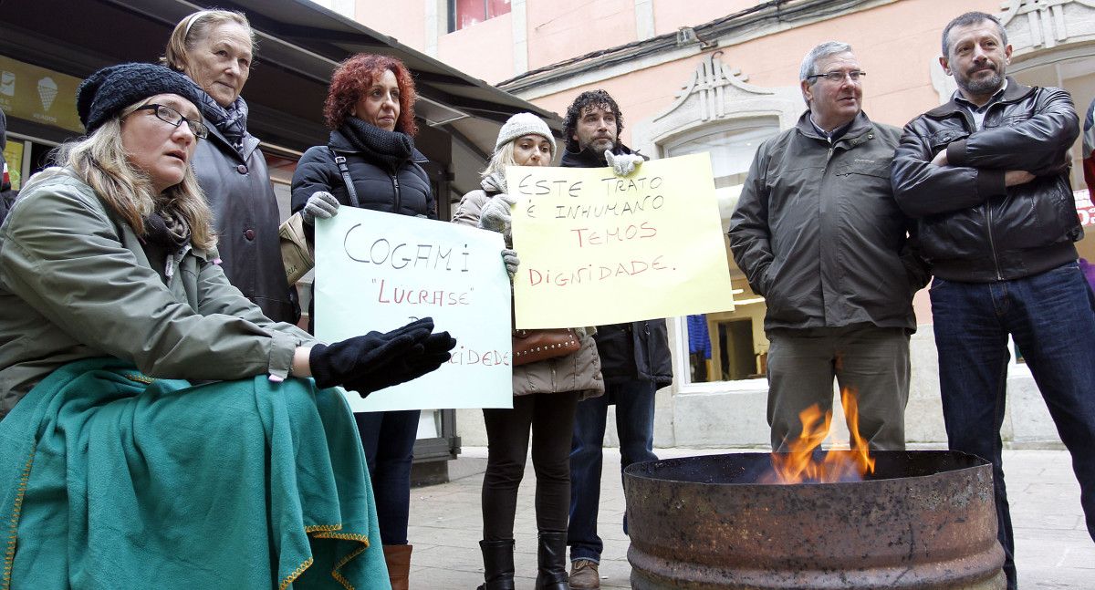 Protesta de los trabajadores de los quioscos de Cogami