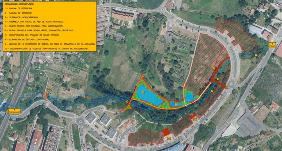 Áreas (en azul) que se inundarían con los lagos artificiales de Valdecorvos