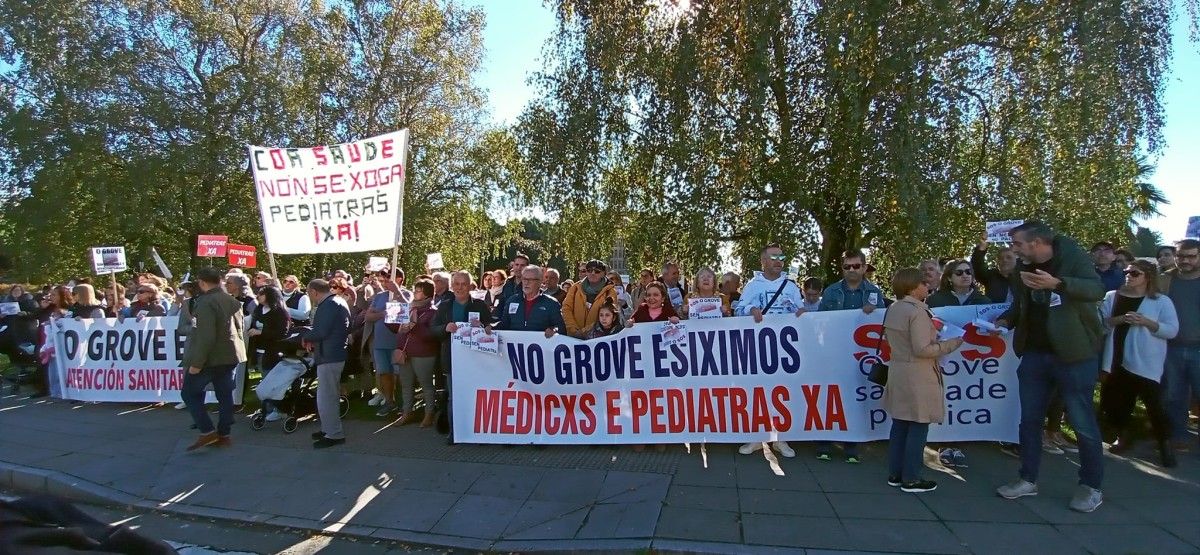 Concentración de protesta de SOS Sanidade Pública O Grove