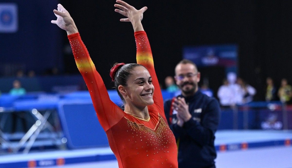 Melania Rodríguez no campionato do mundo de Trampolín de Sofía