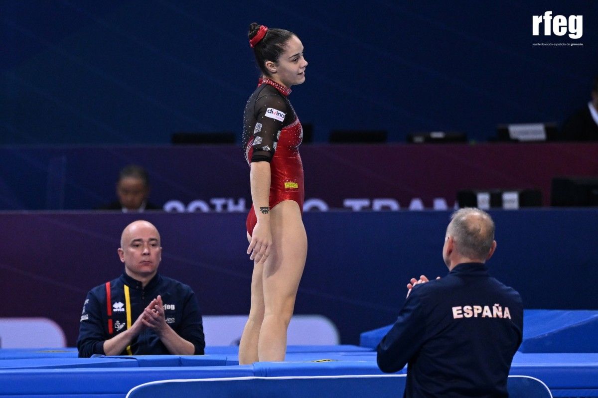 Melania Rodríguez no campionato do mundo de Trampolín de Sofía