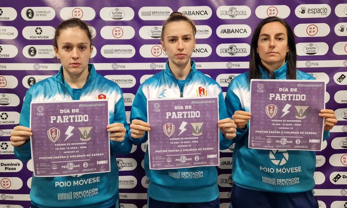 El partido entre Poio Pescamar y Leganés, enmarcado dentro de la campaña de la Xunta de Galicia con motivo del 25N