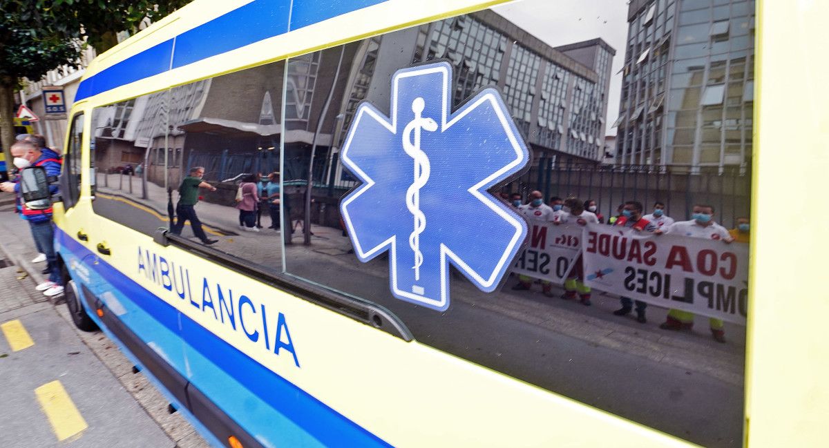 Protesta dos traballadores de Ambulancias Civera
