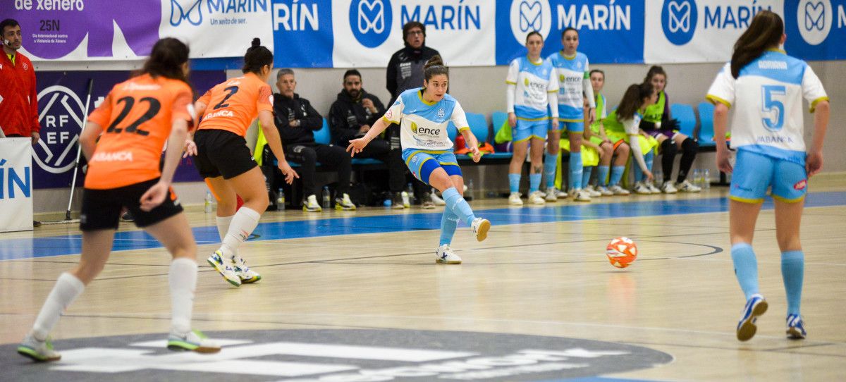 Partido entre Marín Futsal e Amarelle na Raña