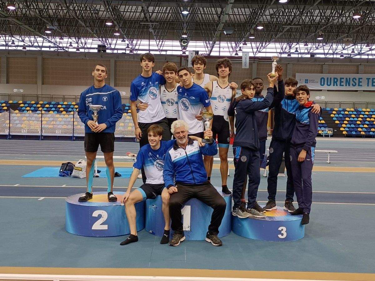 Atletas da Gimnástica no podio do campionato galego de probas combinadas