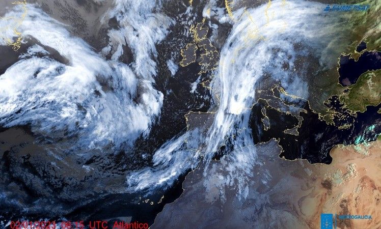 Imaxe de Meteogalicia neste luns 2 de xaneiro de 2023
