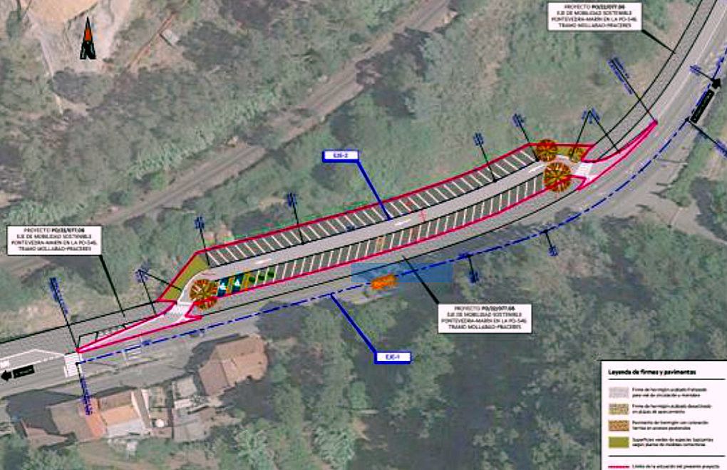 Proxecto de reforma da estrada PO-546, entre Marín e Pontevedra