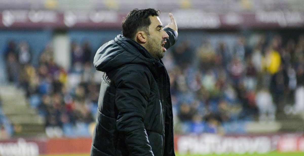 Antonio Fernández, no partido entre Pontevedra CF e CD Tenerife en Pasarón da segunda rolda da Copa do Rei