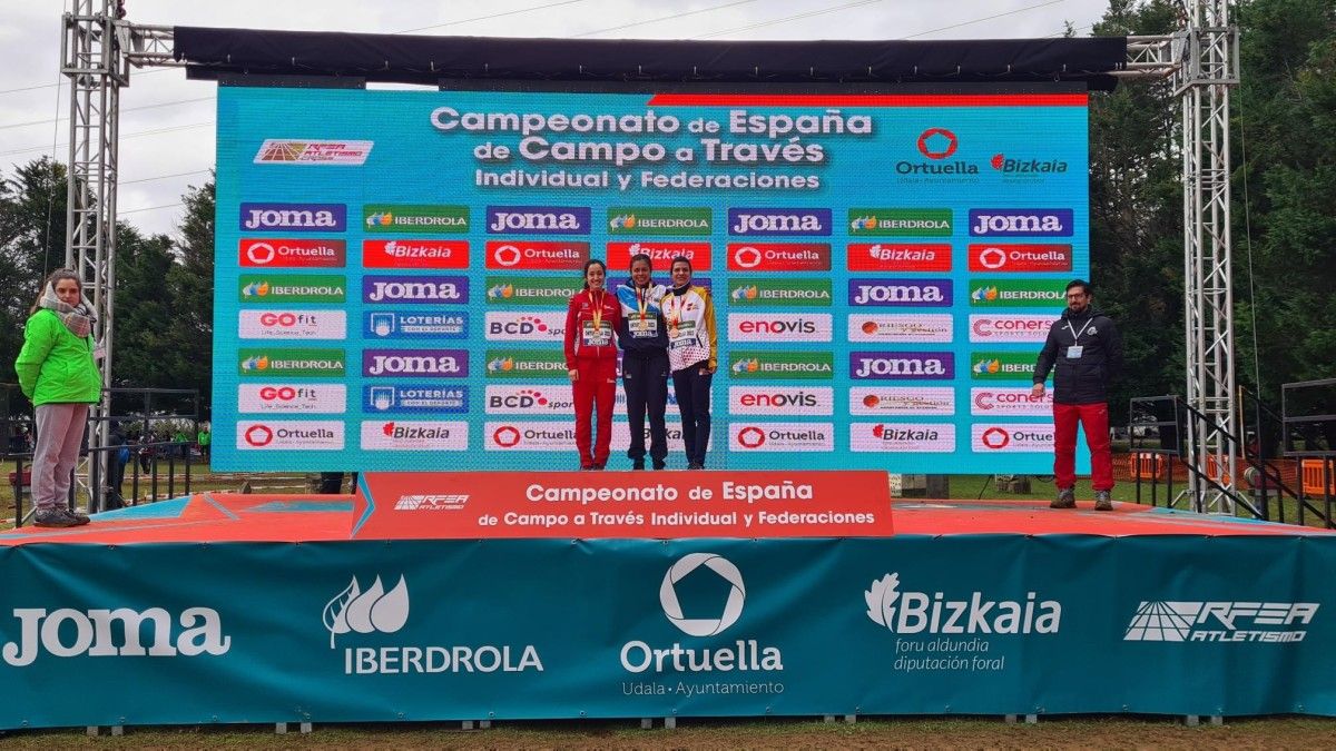 Joselyn Brea, no podio do Campionato de España de Campo a Través