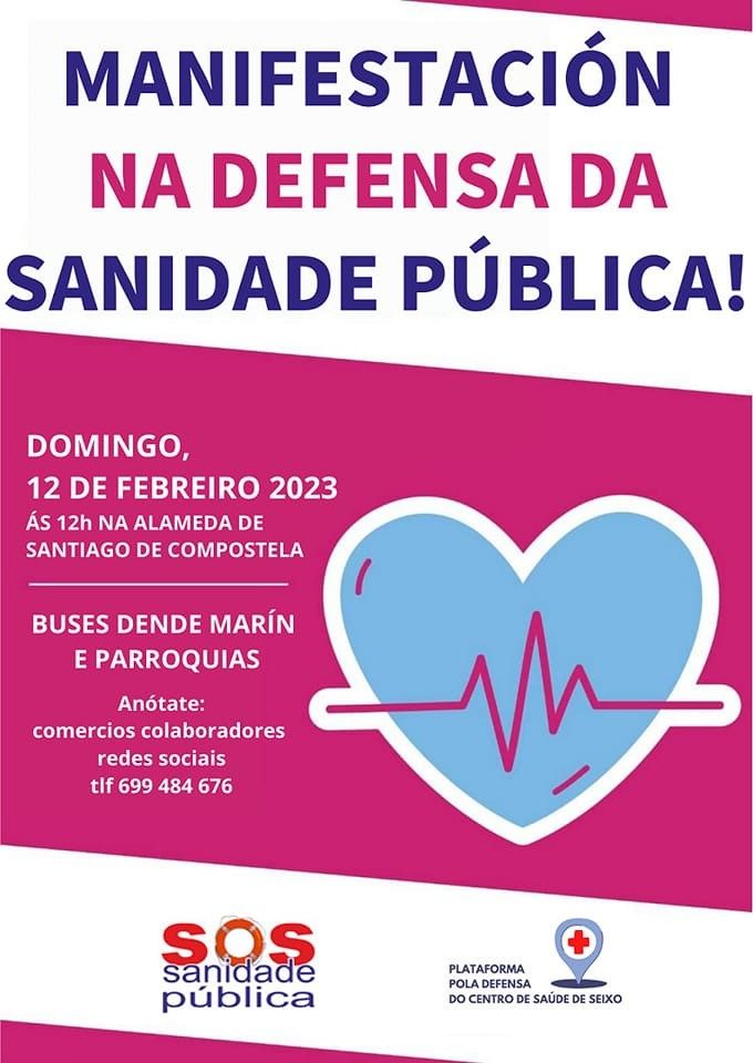 Manifestación de SOS Sanidade Pública o 12 de febreiro en Santiago