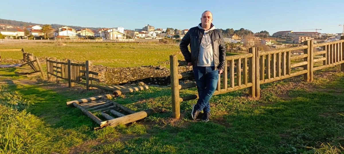 Alexandre Portela Gutiérrez, no xacemento da Lanzada