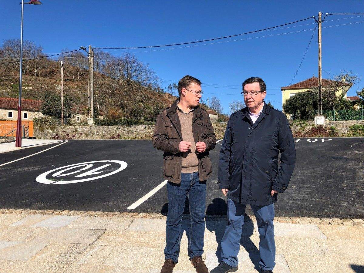 Carlos López Font e David Carrera visitas as obras do Plan ReacPon na Lama