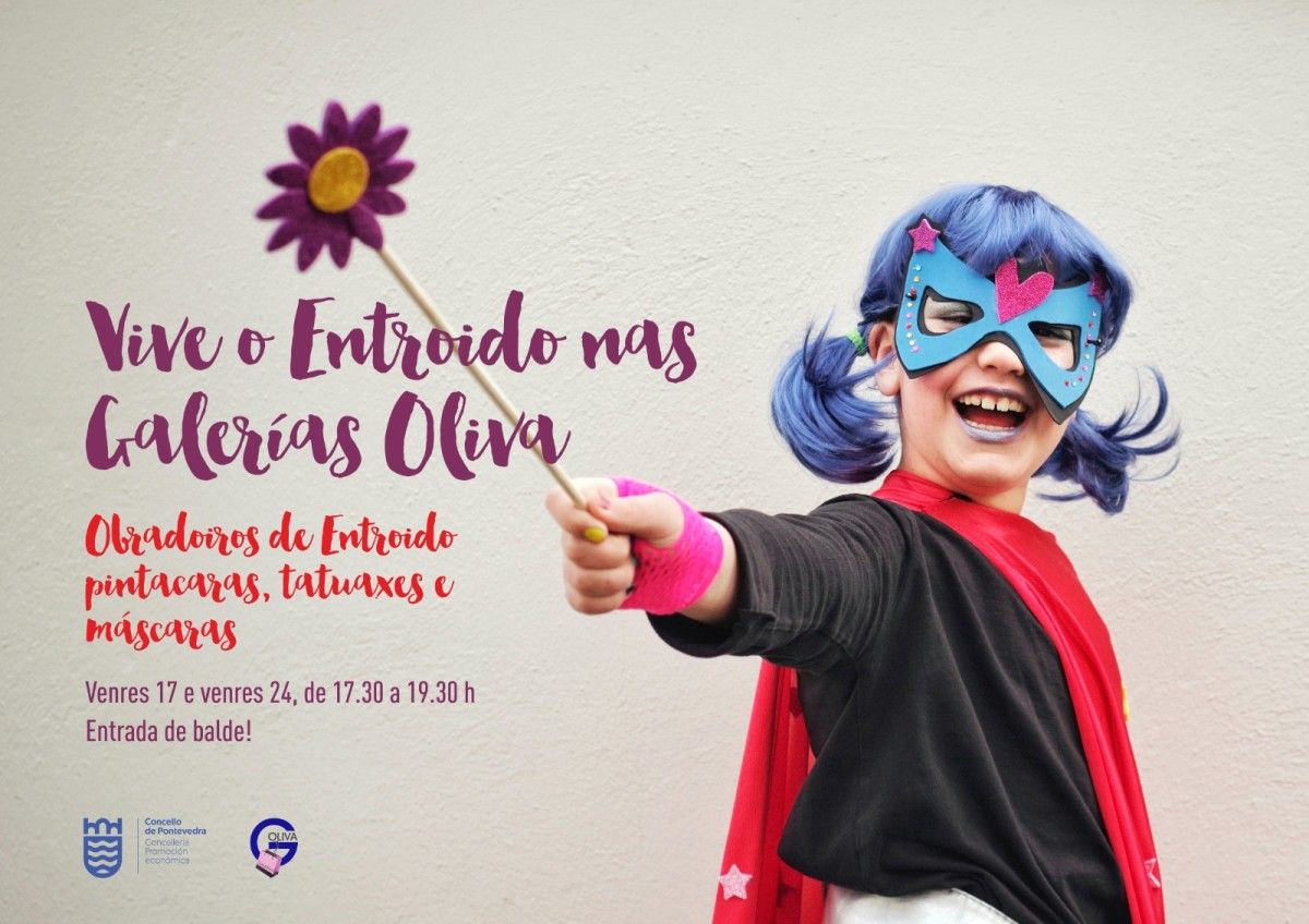 Cartel promocional dos obradoiros de Entroido das Galerías da Oliva