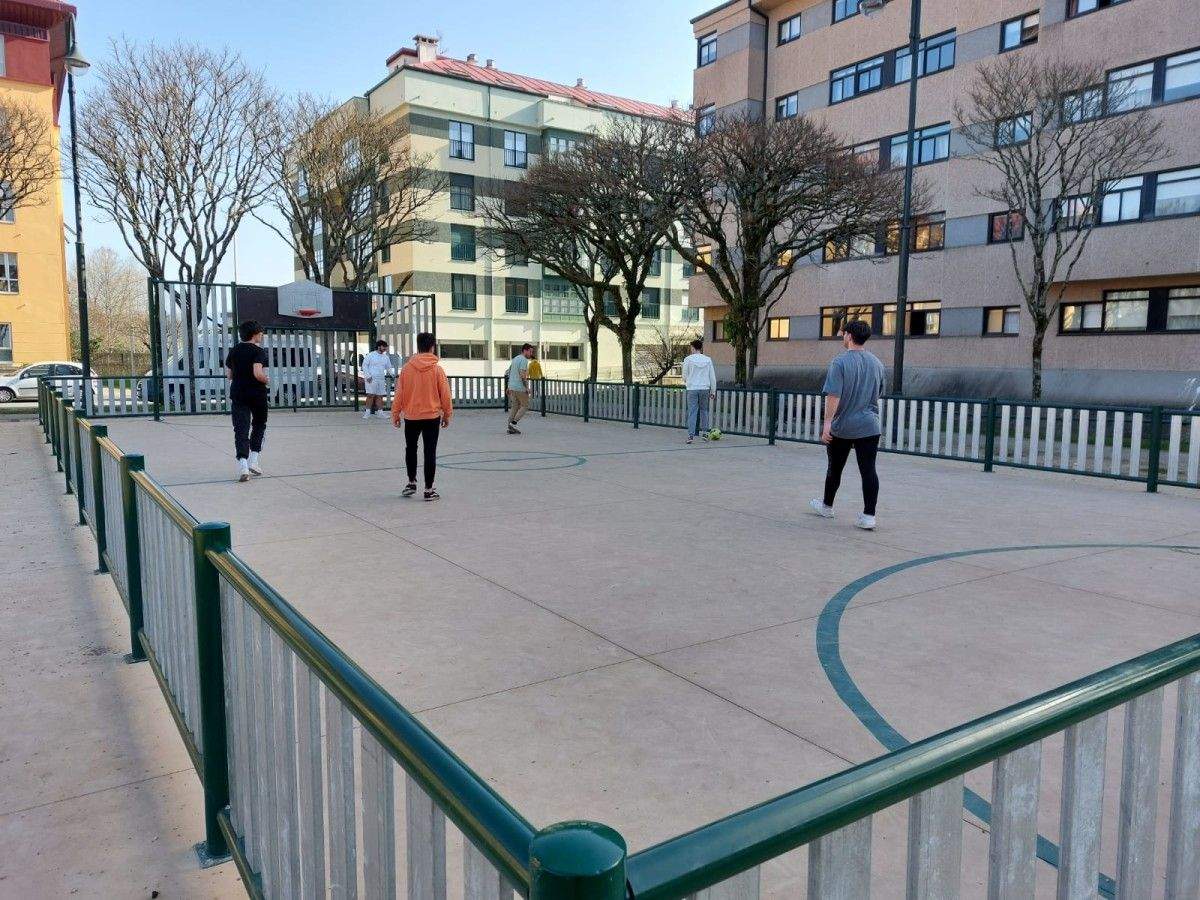 Obras no parque de Praza de Europa