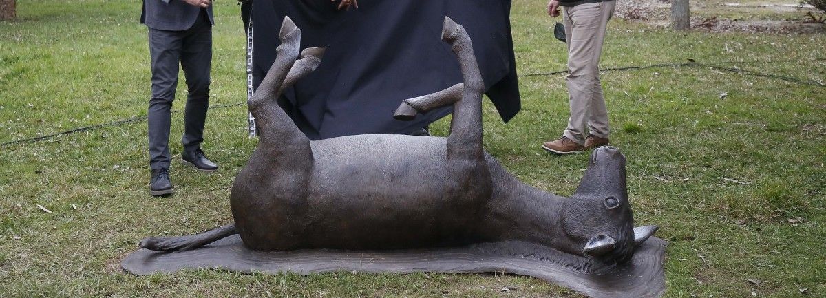 Monumento ao burro descubridor das augas termais da Toxa