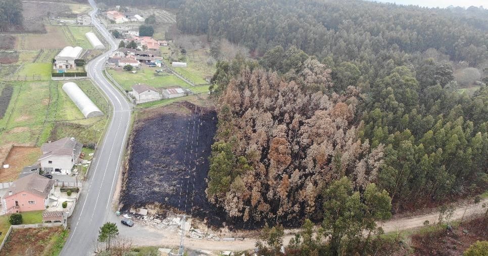 Incendio forestal en Tremoedo, Vilanova de Arousa