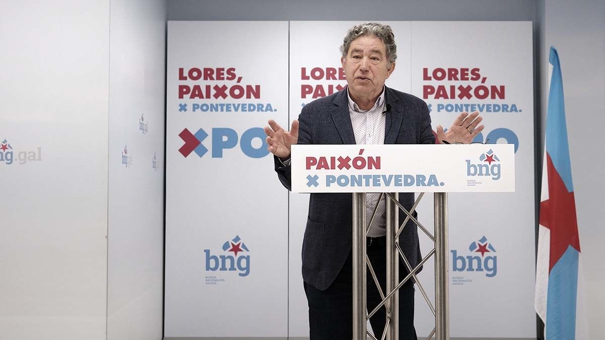 Miguel Anxo Fernández Lores, na sede comarcal do BNG