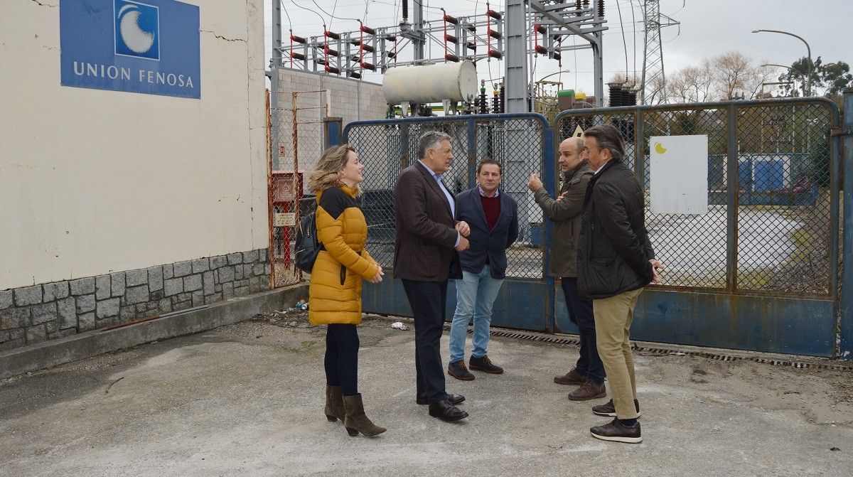 Visita de Telmo Martín e representantes de Unión Fenosa á subestación de Vilalonga