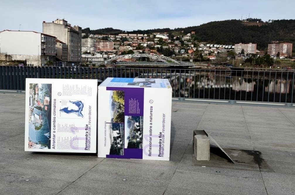 Acto vandálico contra la exposición Pontevedra Flúe
