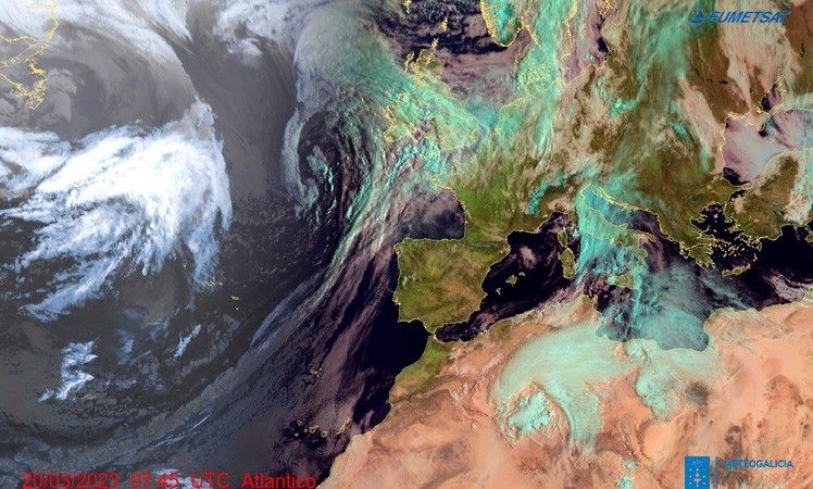 Imaxe de satélite de Meteogalicia durante este 20 de marzo de 2023