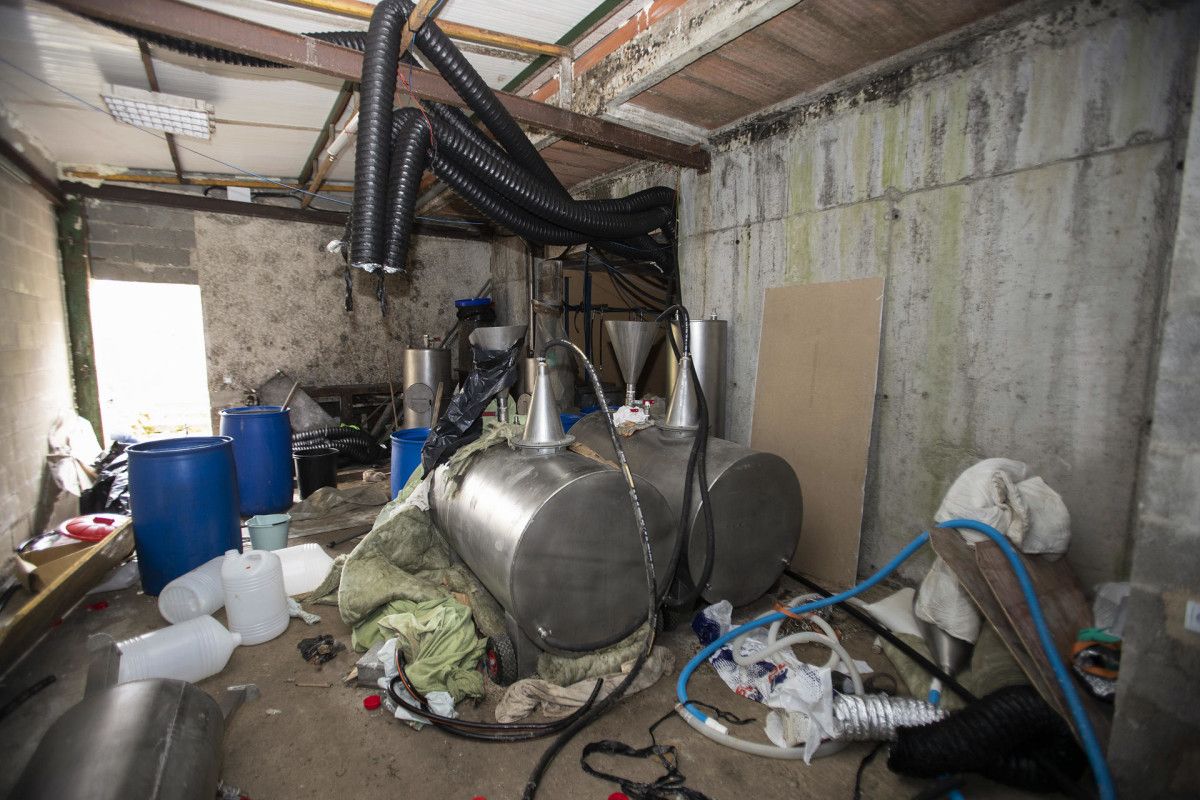 Laboratorio de cocaína desarticulado en Cotobade