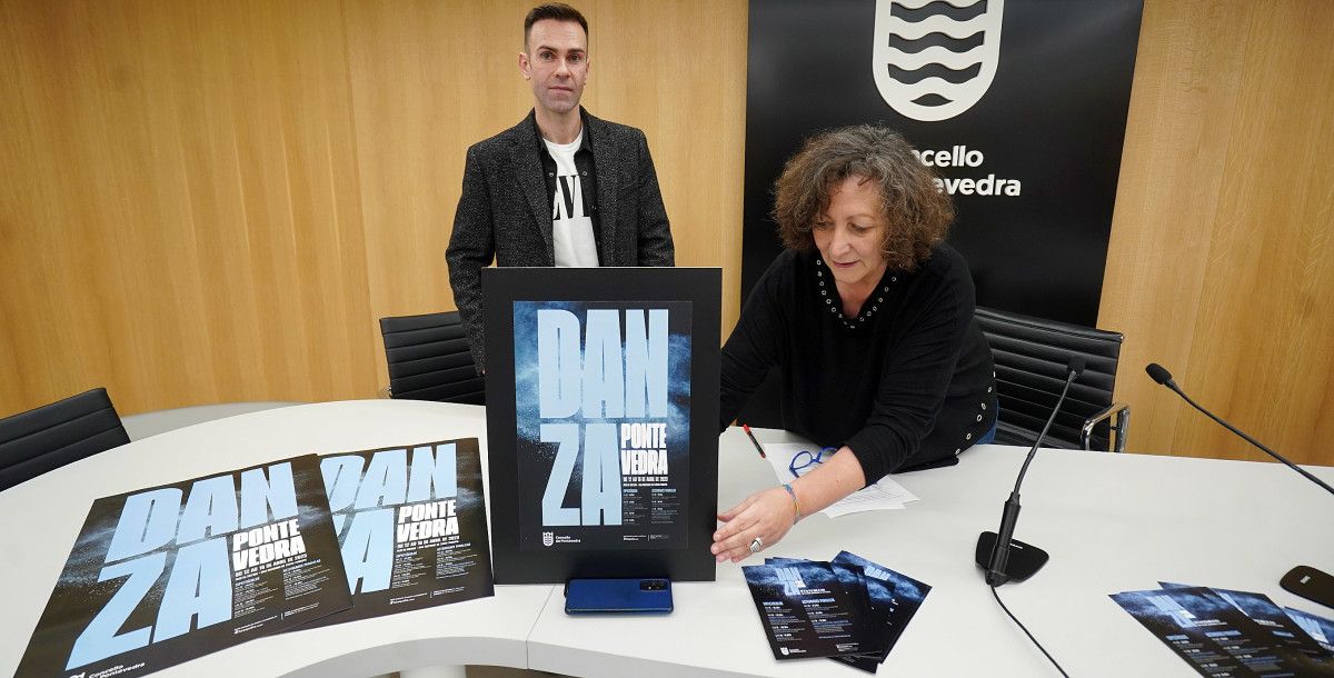 Carme Fouces e Fran Sieiro en la presentación de Danza Pontevedra