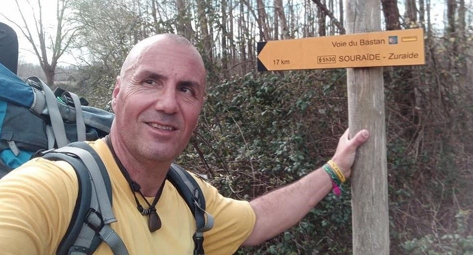 Pancho de la Barrera en el Camino de Santiago Batzanés
