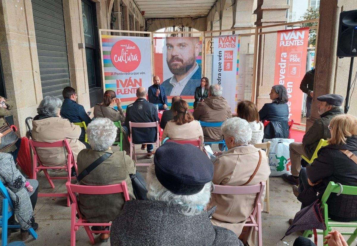 Acto político do candidato do PSOE, Iván Puentes