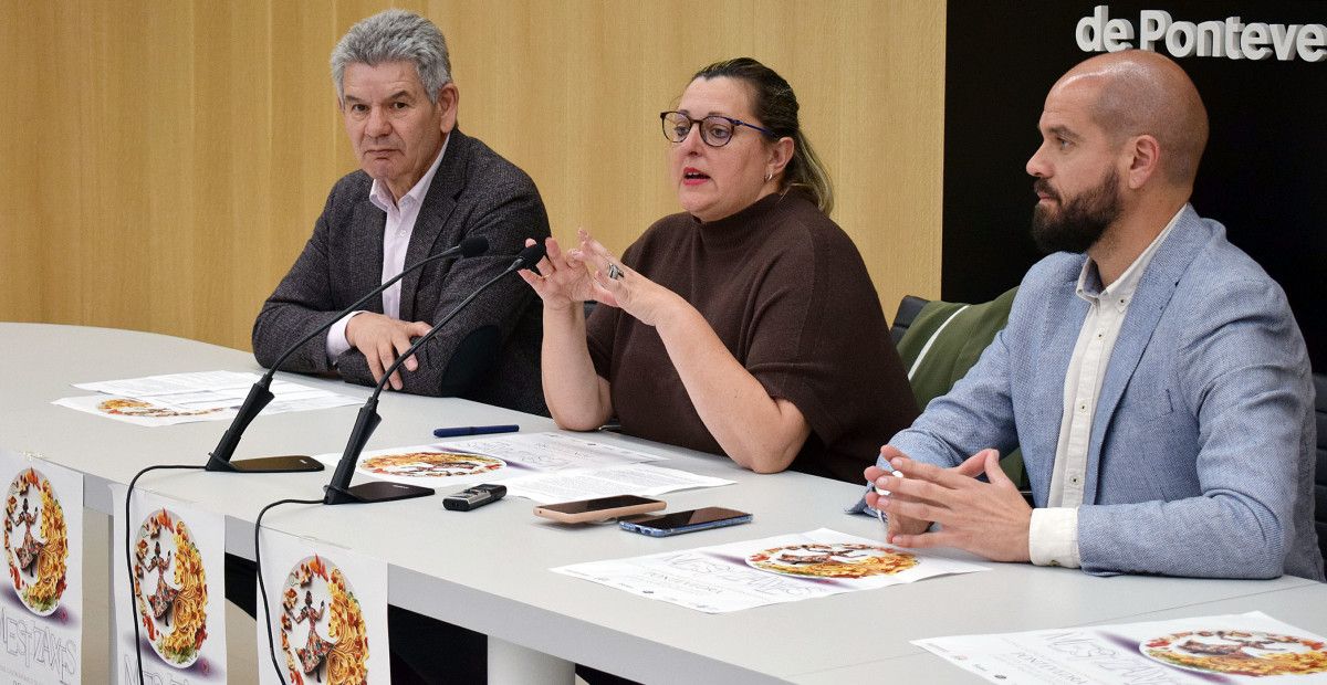 Santos Héctor, Yoya Blanco e Iván Puentes en la presentación de "Mestizaxes"