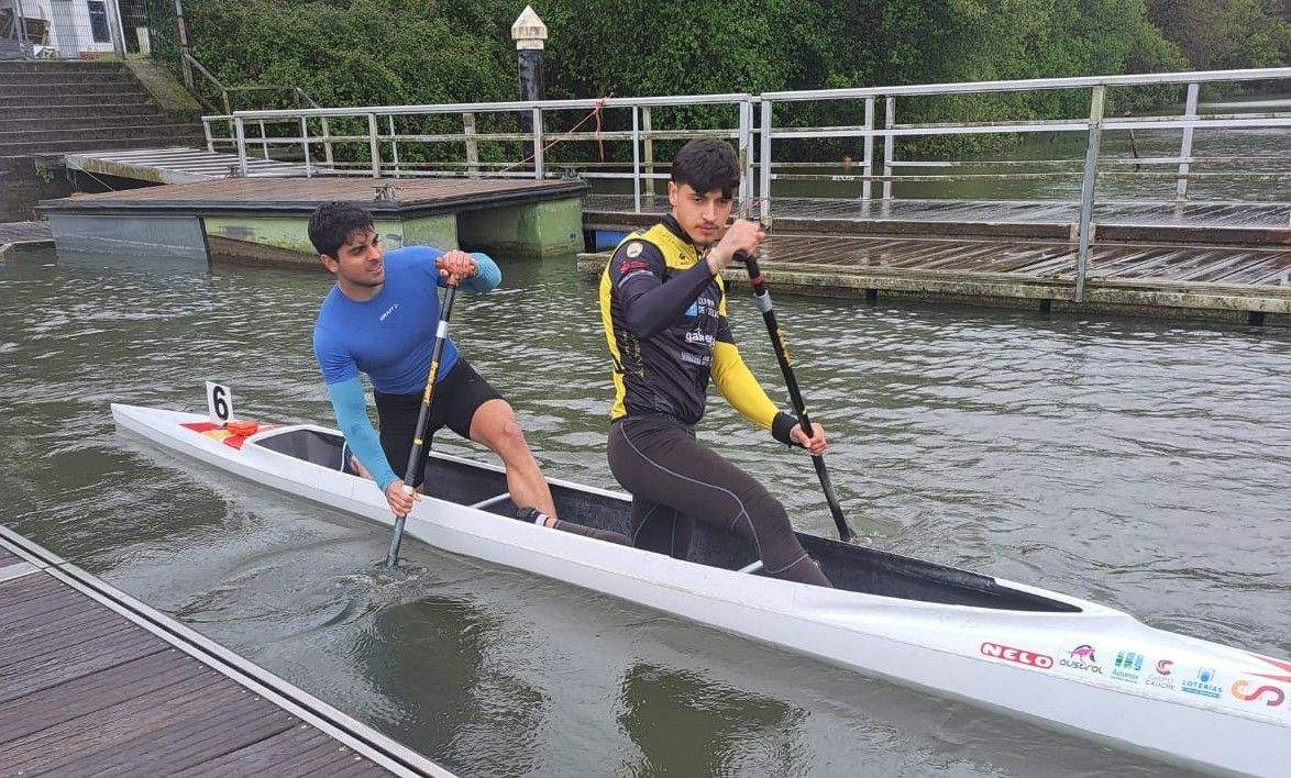Manuel Fontán y Pablo Graña en el selectivo nacional celebrado en el embalse asturiano de Trasona
