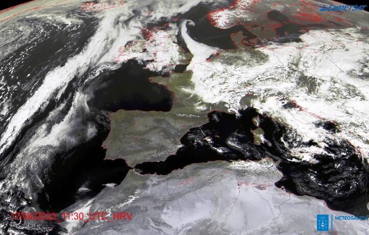 Imaxe do satélite de Meteogalicia este 17 de abril de 2023