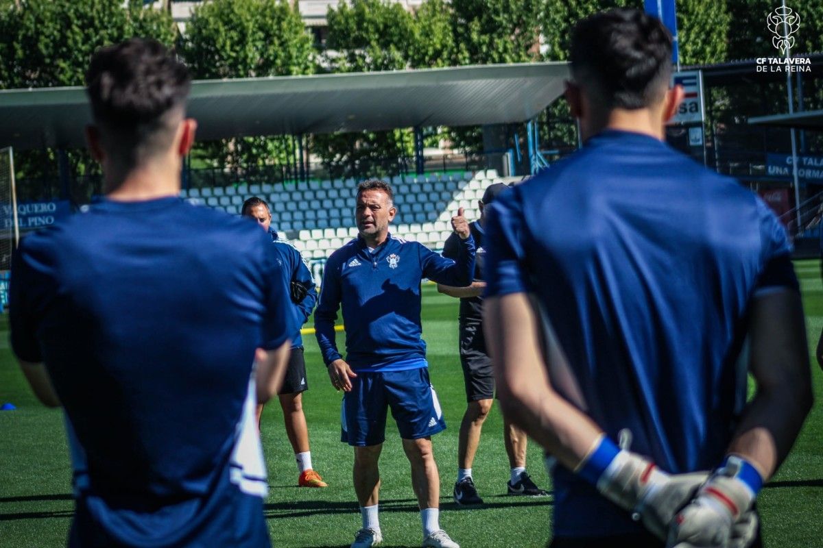 Pedro Díaz, nun adestramento do CF Talavera