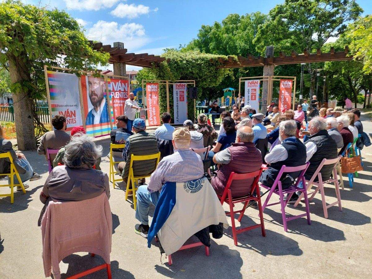 Acto electoral de Iván Puentes (PSOE) en Monte Porreiro