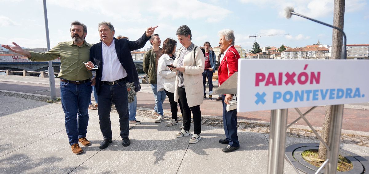 El candidato del BNG a la alcaldía de Pontevedra, Miguel Anxo Fernández Lores, presenta su nueva estrategia de infraestructuras