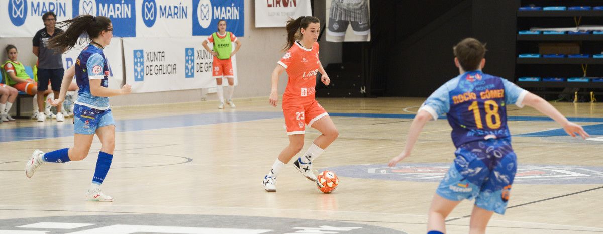 Inés Mayán, no partido entre Marín Futsal e Poio Pescamar na Raña